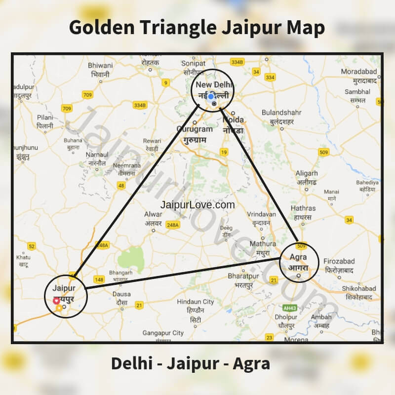 golden-triangle jaipur-map